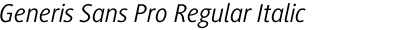 Generis Sans Pro Regular Italic